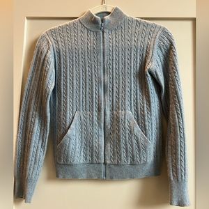 Katayone Adeli 100% cashmere sweater full zip long sleeve